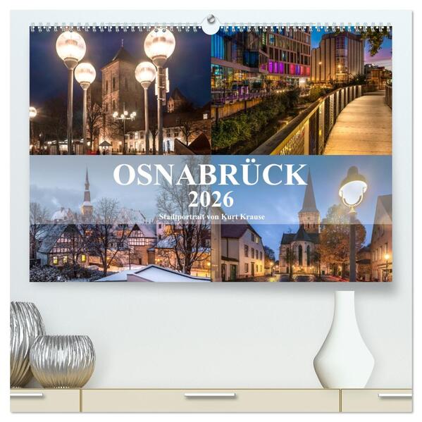Stadtportrait Osnabrück (hochwertiger Premium Wandkalender 2026 DIN A2 quer) Kunstdruck in Hochglanz