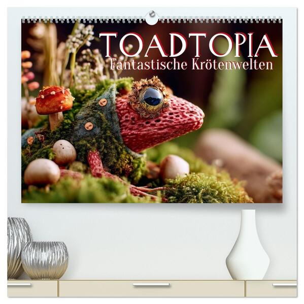 Toadtopia. Fantastische Krötenwelten (hochwertiger Premium Wandkalender 2026 DIN A2 quer) Kunstdruck in Hochglanz