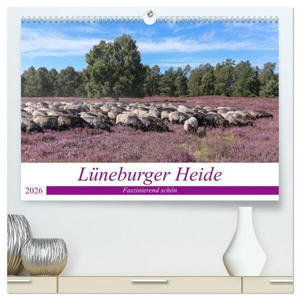 Lüneburger Heide - Faszinierend schön (hochwertiger Premium Wandkalender 2026 DIN A2 quer) Kunstdruck in Hochglanz