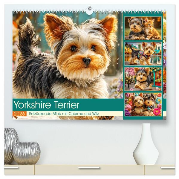 Yorkshire Terrier. Entzückende Minis mit Charme und Witz (hochwertiger Premium Wandkalender 2026 DIN A2 quer) Kunstdruck in Hochglanz