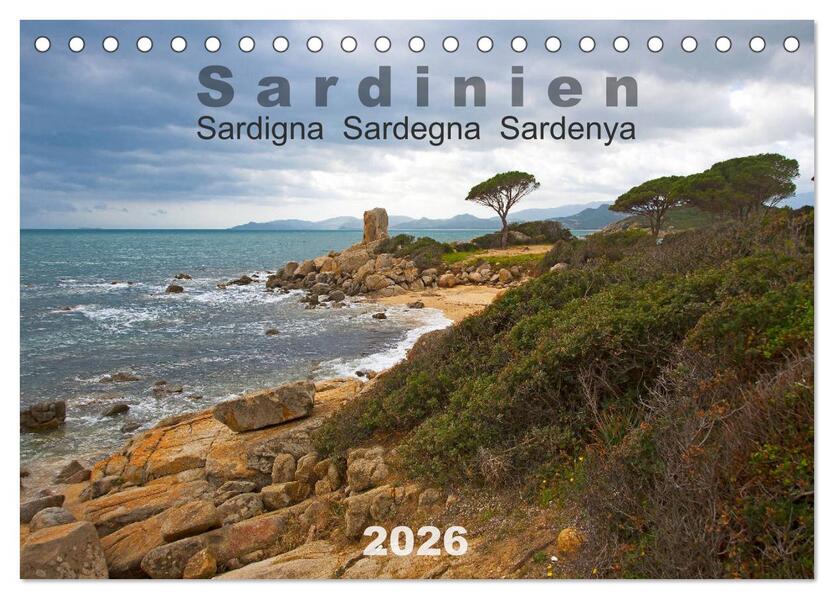 Sardinien Sardigna Sardegna Sardenya 2026 (Tischkalender 2026 DIN A5 quer) CALVENDO Monatskalender