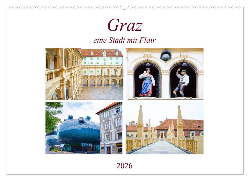 Graz - eine Stadt mit Flair (Wandkalender 2026 DIN A2 quer) CALVENDO Monatskalender
