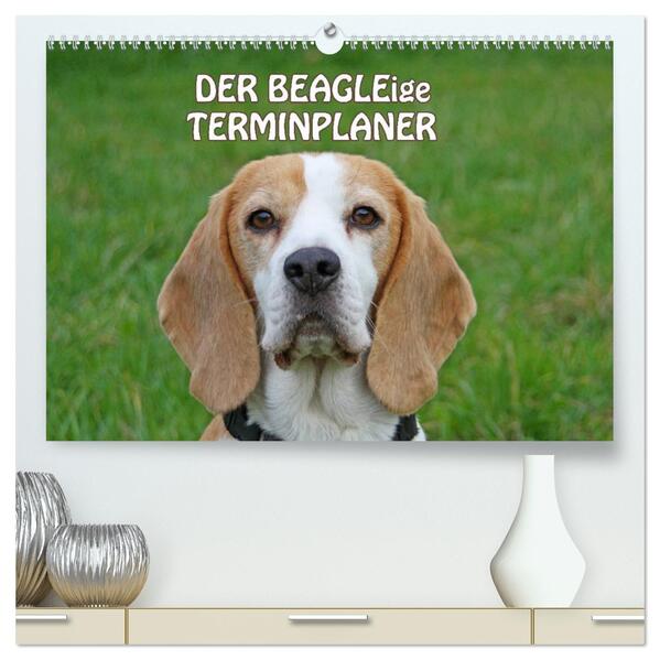 DER BEAGLEige TERMINPLANER (hochwertiger Premium Wandkalender 2026 DIN A2 quer) Kunstdruck in Hochglanz