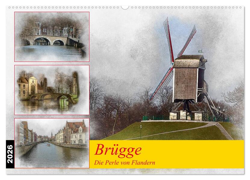 Brügge die Perle von Flandern (Wandkalender 2026 DIN A2 quer) CALVENDO Monatskalender