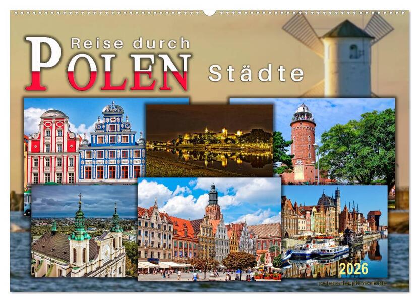 Reise durch Polen - Städte (Wandkalender 2026 DIN A2 quer) CALVENDO Monatskalender