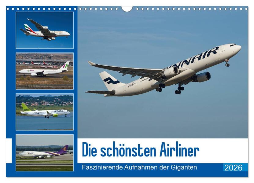 Die schönsten Airliner (Wandkalender 2026 DIN A3 quer) CALVENDO Monatskalender