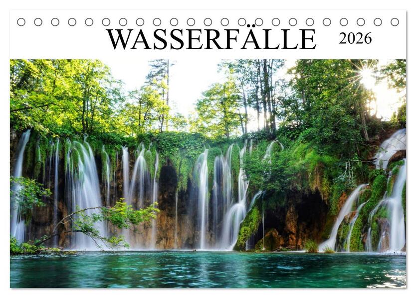 Wasserfälle - die schönsten Wasserfälle der Welt (Tischkalender 2026 DIN A5 quer) CALVENDO Monatskalender