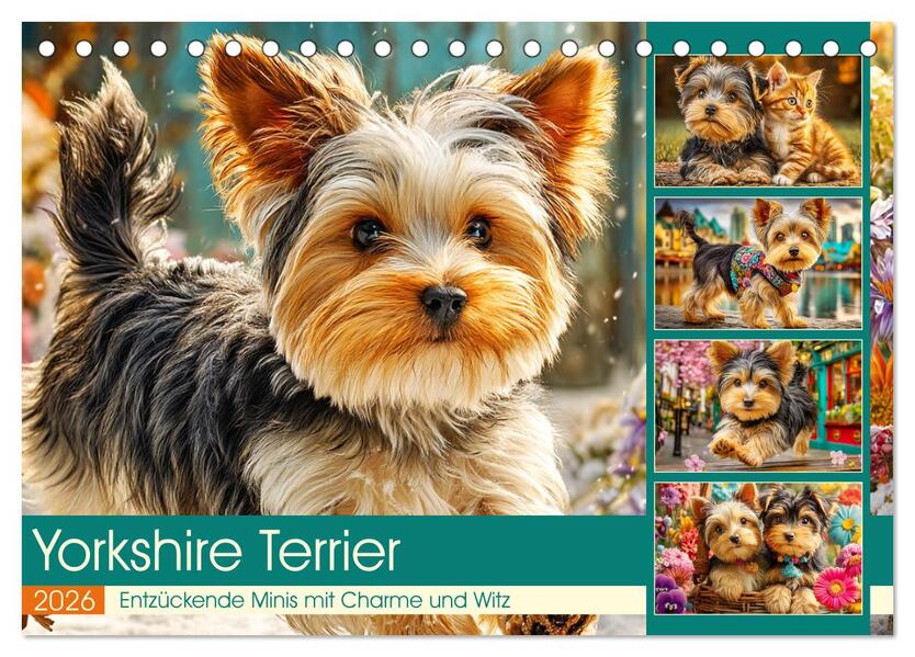 Yorkshire Terrier. Entzückende Minis mit Charme und Witz (Tischkalender 2026 DIN A5 quer) CALVENDO Monatskalender
