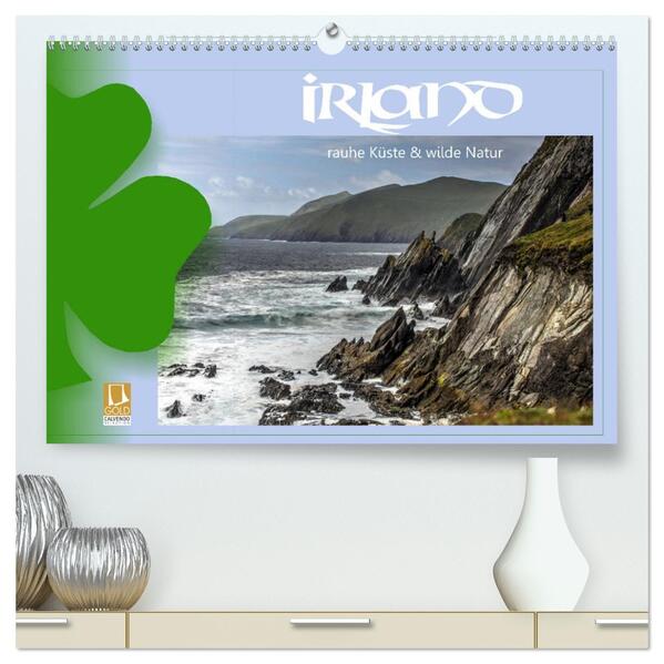 Irland - Rauhe Küste und Wilde Natur (hochwertiger Premium Wandkalender 2026 DIN A2 quer) Kunstdruck in Hochglanz