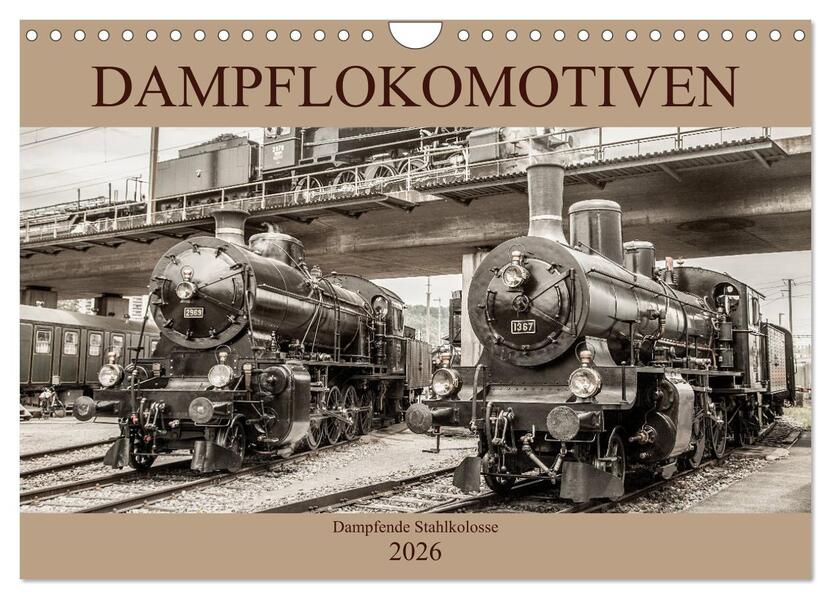 Dampflokomotiven - dampfende Stahlkolosse (Wandkalender 2026 DIN A4 quer) CALVENDO Monatskalender