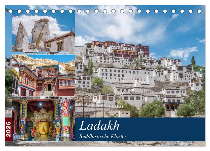 Ladakh - Buddhistische Klöster (Tischkalender 2026 DIN A5 quer) CALVENDO Monatskalender