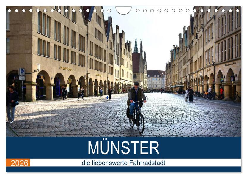 Münster - die liebenswerte Fahrradstadt (Wandkalender 2026 DIN A4 quer) CALVENDO Monatskalender
