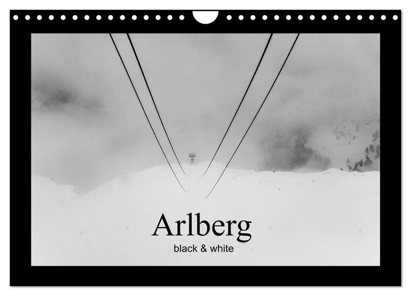 Arlberg black and white (Wandkalender 2026 DIN A4 quer) CALVENDO Monatskalender