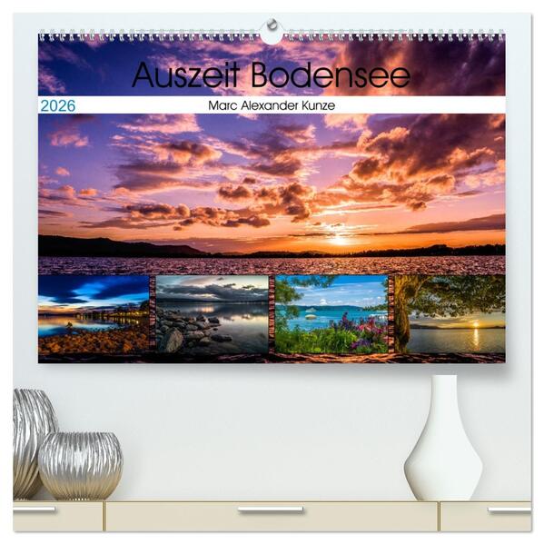 Auszeit Bodensee (hochwertiger Premium Wandkalender 2026 DIN A2 quer) Kunstdruck in Hochglanz