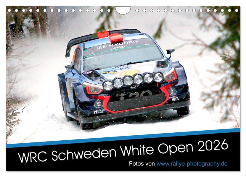WRC Schweden White Open 2026 (Wandkalender 2026 DIN A4 quer) CALVENDO Monatskalender