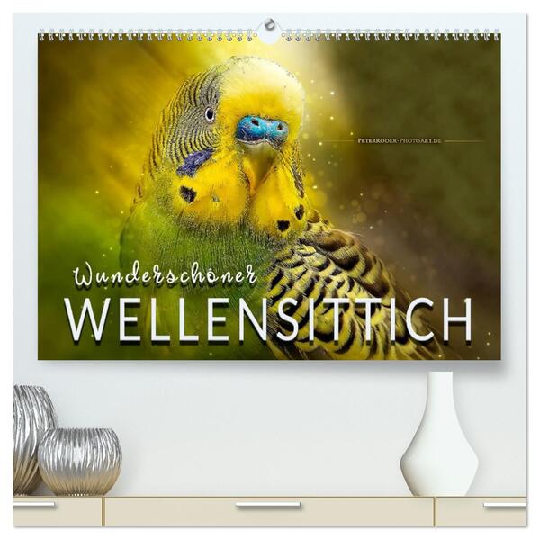 Wunderschöner Wellensittich (hochwertiger Premium Wandkalender 2026 DIN A2 quer) Kunstdruck in Hochglanz