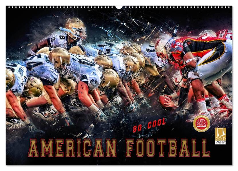 American Football - so cool (Wandkalender 2026 DIN A2 quer) CALVENDO Monatskalender