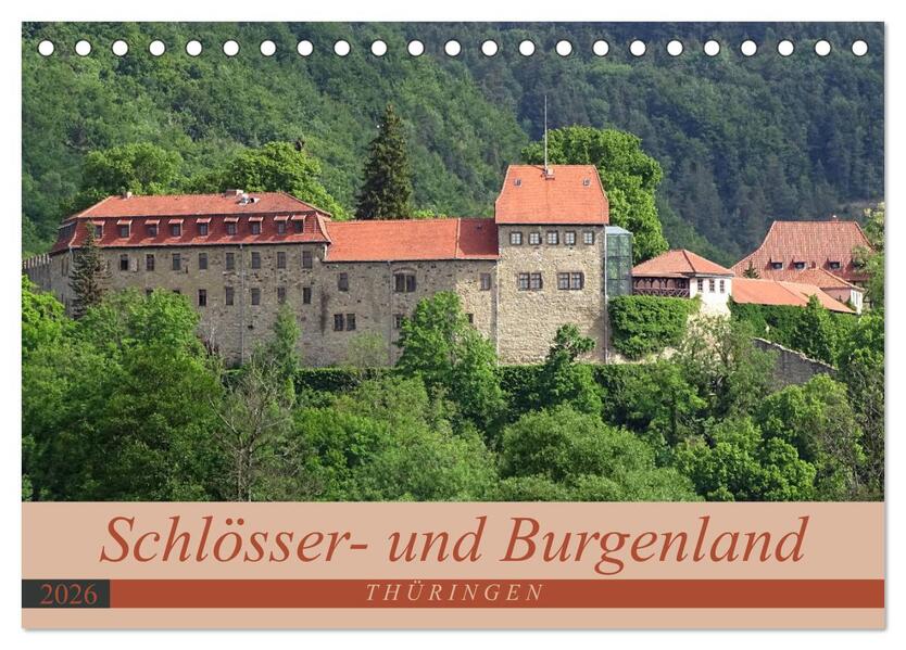 Schlösser- und Burgenland Thüringen (Tischkalender 2026 DIN A5 quer) CALVENDO Monatskalender