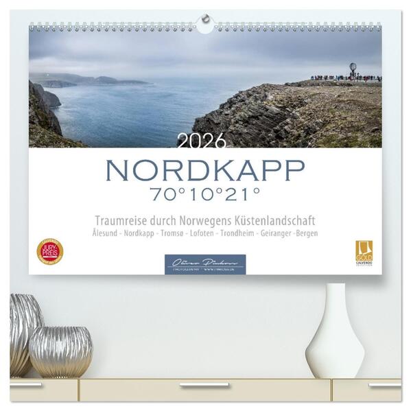 Nordkapp - Norwegens Küstenlandschaft (hochwertiger Premium Wandkalender 2026 DIN A2 quer) Kunstdruck in Hochglanz