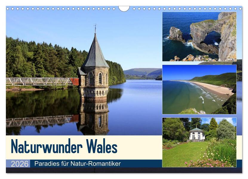 Naturwunder Wales (Wandkalender 2026 DIN A3 quer) CALVENDO Monatskalender