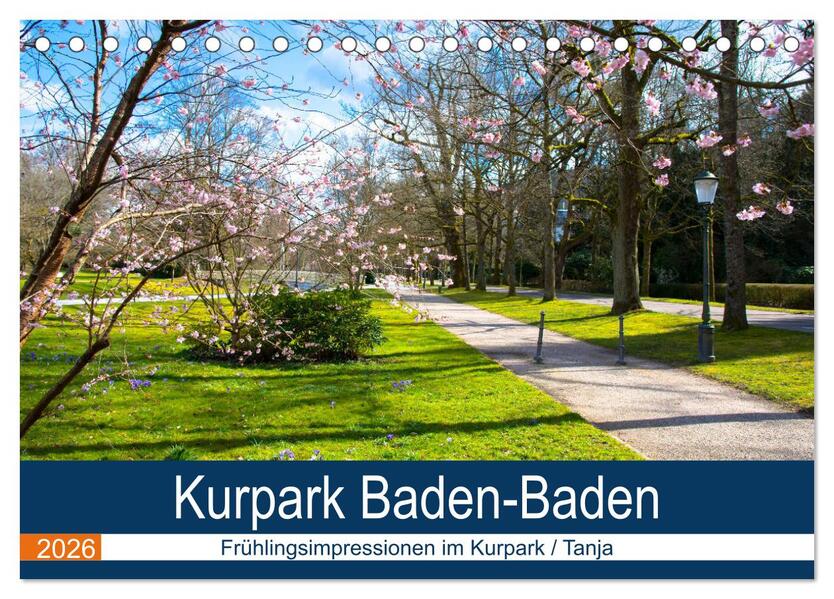 Kurpark Baden-Baden (Tischkalender 2026 DIN A5 quer) CALVENDO Monatskalender