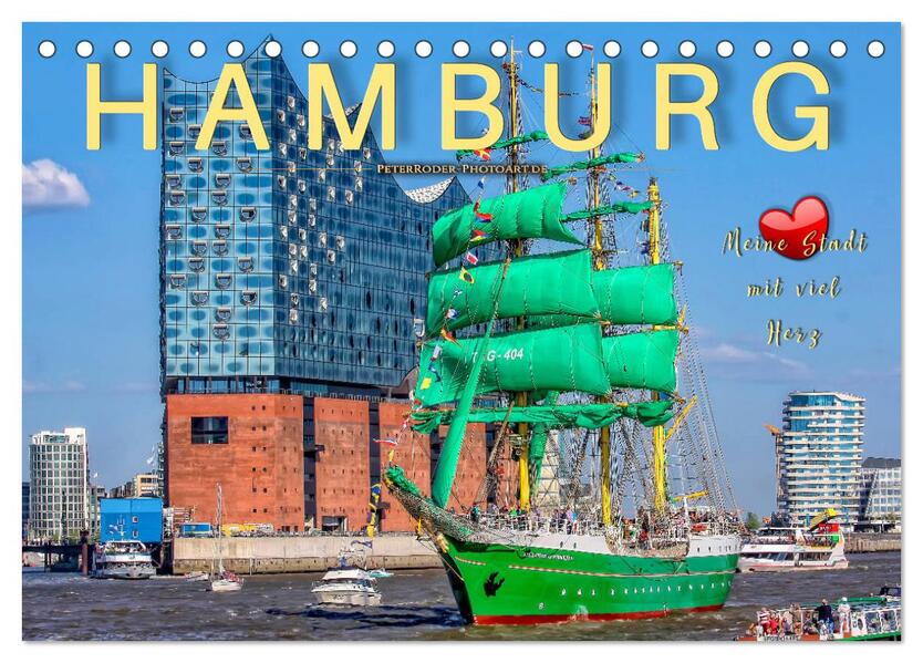 Hamburg - meine Stadt mit viel Herz (Tischkalender 2026 DIN A5 quer) CALVENDO Monatskalender