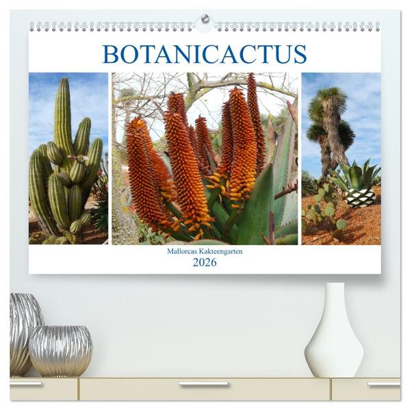 BOTANICACTUS Mallorcas Kakteengarten (hochwertiger Premium Wandkalender 2026 DIN A2 quer) Kunstdruck in Hochglanz