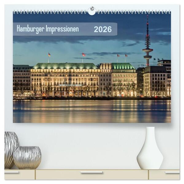 Hamburger Impressionen 2026 (hochwertiger Premium Wandkalender 2026 DIN A2 quer) Kunstdruck in Hochglanz