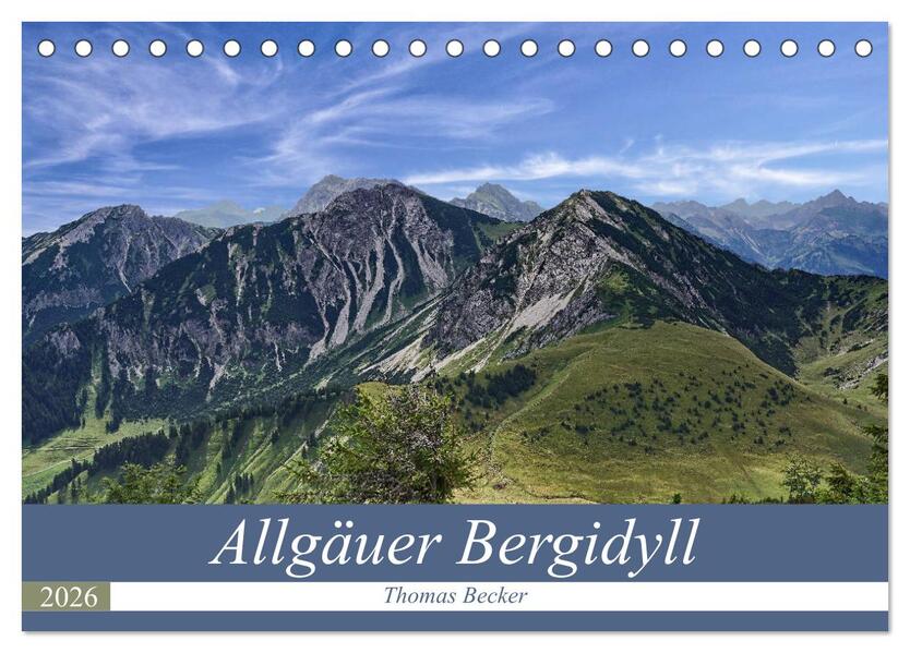 Allgäuer Bergidyll (Tischkalender 2026 DIN A5 quer) CALVENDO Monatskalender
