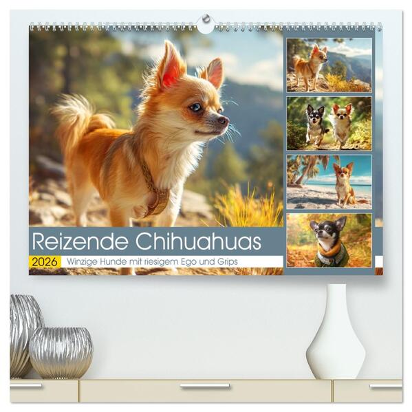 Reizende Chihuahuas. Winzige Hunde mit riesigem Ego und Grips (hochwertiger Premium Wandkalender 2026 DIN A2 quer) Kunstdruck in Hochglanz