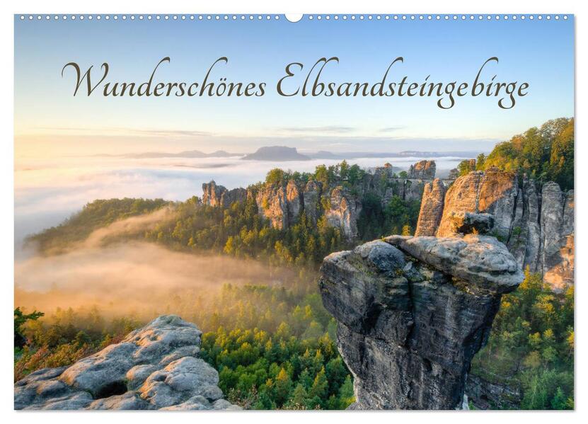Wunderschönes Elbsandsteingebirge (Wandkalender 2026 DIN A2 quer) CALVENDO Monatskalender