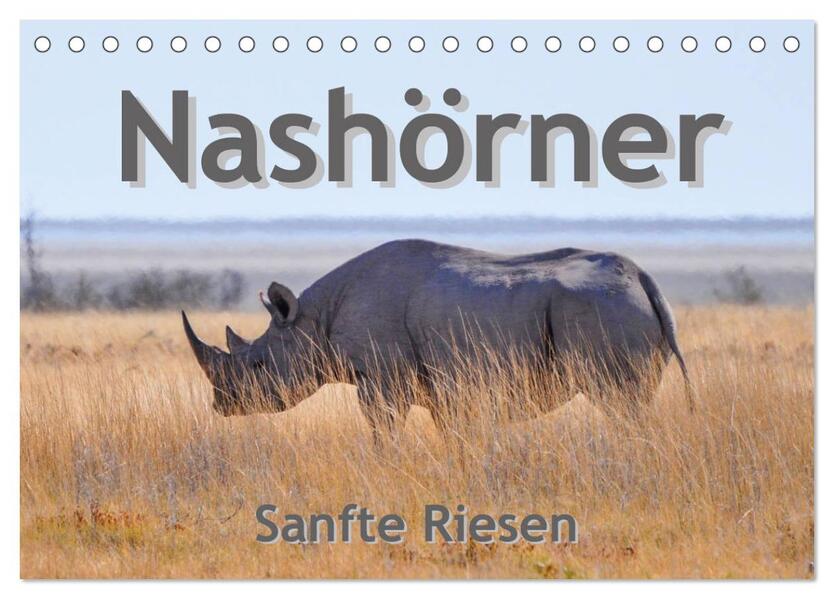 Nashörner - Sanfte Riesen (Tischkalender 2026 DIN A5 quer) CALVENDO Monatskalender