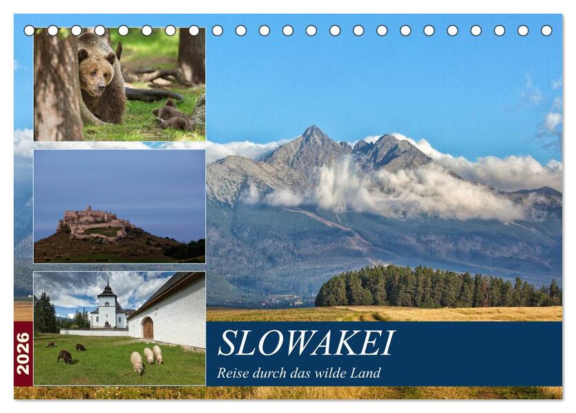 Slowakei - Reise durch das wilde Land (Tischkalender 2026 DIN A5 quer) CALVENDO Monatskalender