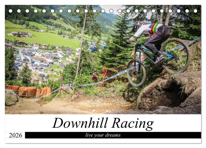 Downhill Racing (Tischkalender 2026 DIN A5 quer) CALVENDO Monatskalender