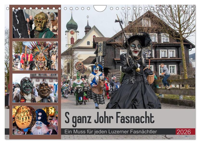 S ganz Johr Fasnacht (Wandkalender 2026 DIN A4 quer) CALVENDO Monatskalender