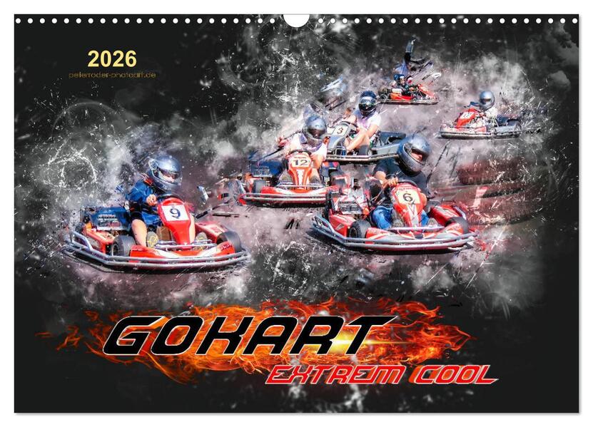 GoKart - extrem cool (Wandkalender 2026 DIN A3 quer) CALVENDO Monatskalender