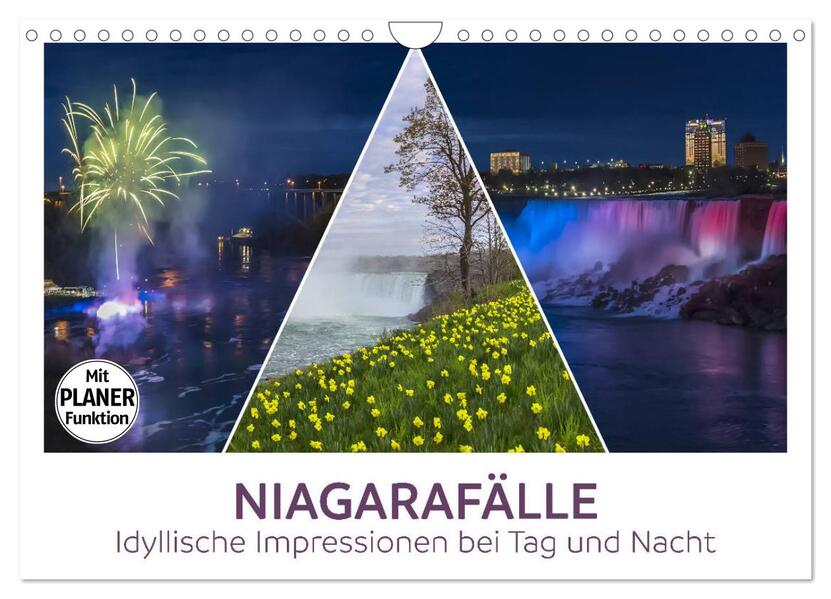 NIAGARAFÄLLE Idyllische Impressionen bei Tag und Nacht (Wandkalender 2026 DIN A4 quer) CALVENDO Monatskalender