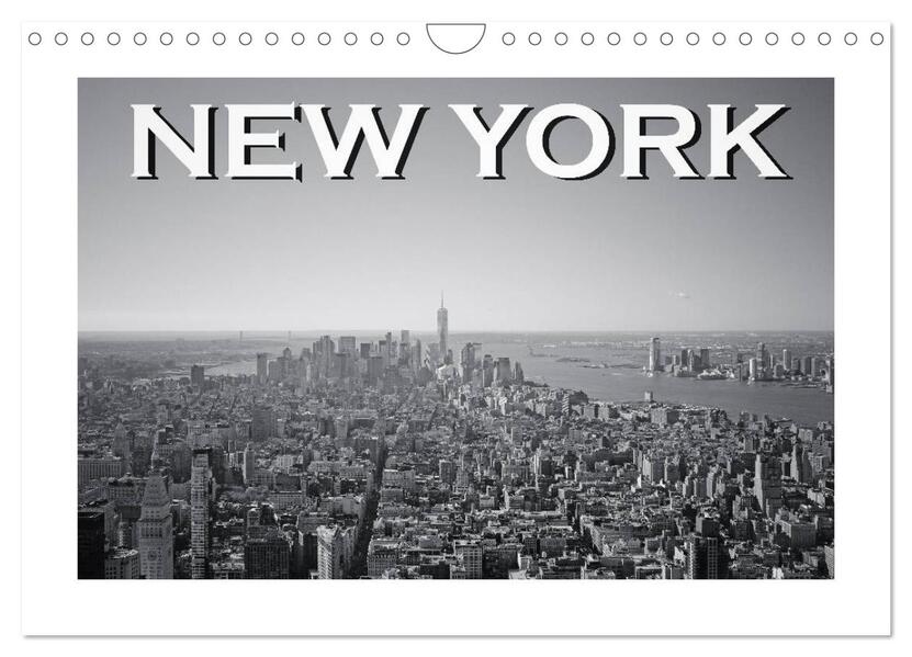 New York in schwarz weiss (Wandkalender 2026 DIN A4 quer) CALVENDO Monatskalender