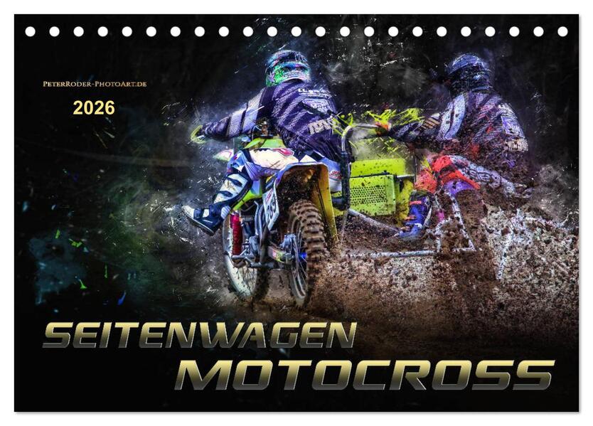 Seitenwagen Motocross (Tischkalender 2026 DIN A5 quer) CALVENDO Monatskalender