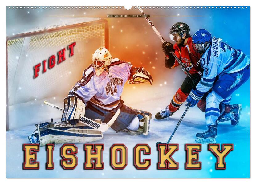 Eishockey - Fight (Wandkalender 2026 DIN A2 quer) CALVENDO Monatskalender