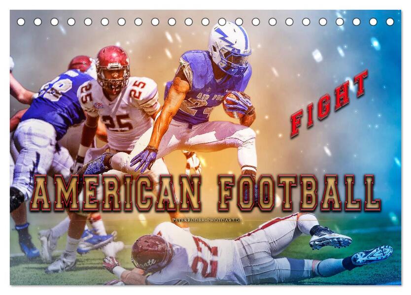 American Football - Fight (Tischkalender 2026 DIN A5 quer) CALVENDO Monatskalender