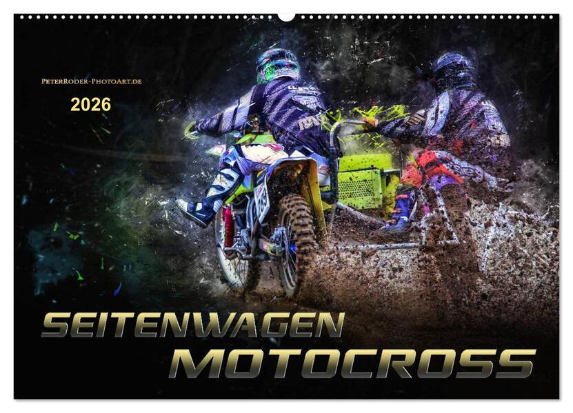 Seitenwagen Motocross (Wandkalender 2026 DIN A2 quer) CALVENDO Monatskalender
