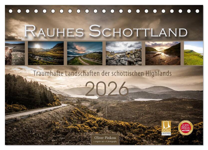 Rauhes Schottland (Tischkalender 2026 DIN A5 quer) CALVENDO Monatskalender
