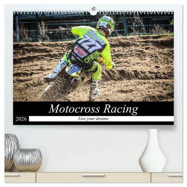 Motocross Racing 2026 (hochwertiger Premium Wandkalender 2026 DIN A2 quer) Kunstdruck in Hochglanz