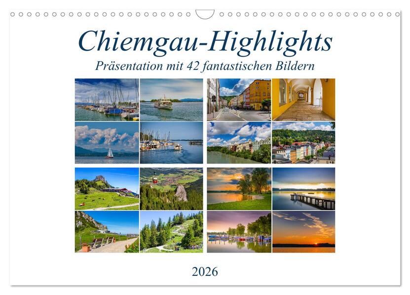 Chiemgau-Highlights (Wandkalender 2026 DIN A3 quer) CALVENDO Monatskalender