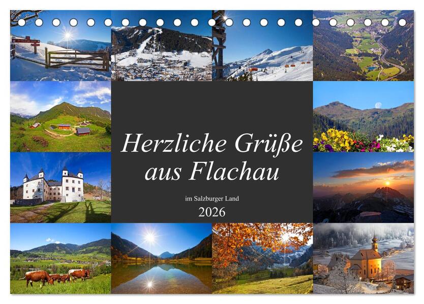 Herzliche Grüße aus Flachau (Tischkalender 2026 DIN A5 quer) CALVENDO Monatskalender