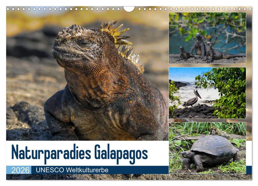 Naturparadies Galapagos - UNESCO Weltkulturerbe (Wandkalender 2026 DIN A3 quer) CALVENDO Monatskalender
