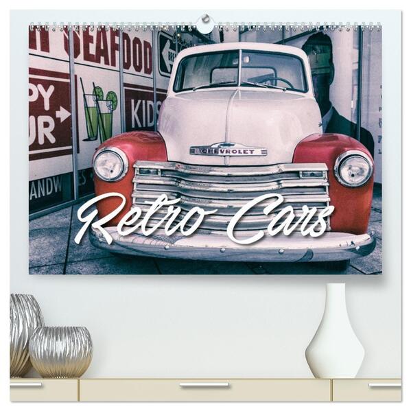 Retro Cars (hochwertiger Premium Wandkalender 2026 DIN A2 quer) Kunstdruck in Hochglanz