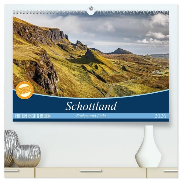Schottland Farben und Licht (hochwertiger Premium Wandkalender 2026 DIN A2 quer) Kunstdruck in Hochglanz