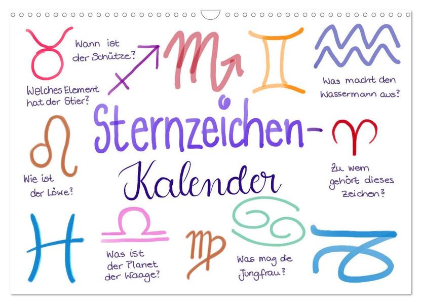 Sternzeichen-Kalender (Wandkalender 2026 DIN A3 quer) CALVENDO Monatskalender